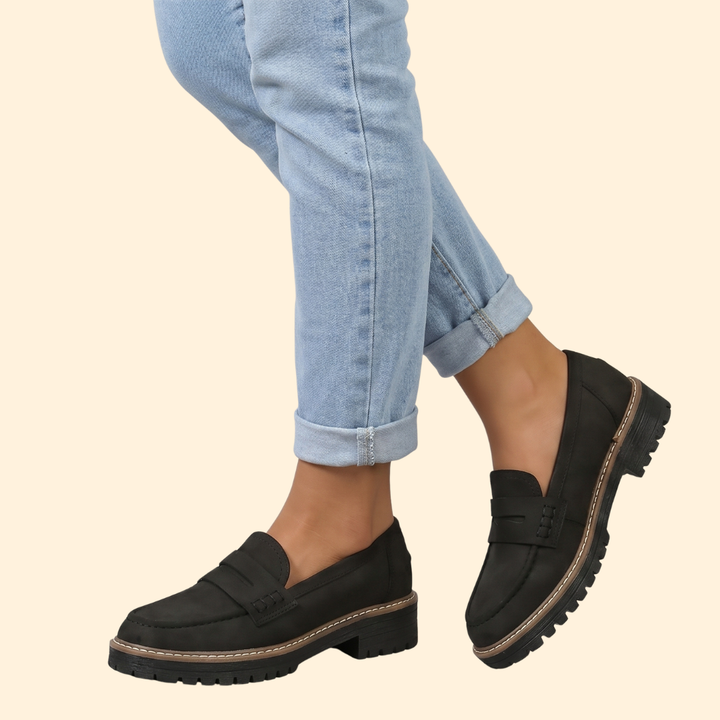 Women’s Suede Loafers with Lug Platform Sole