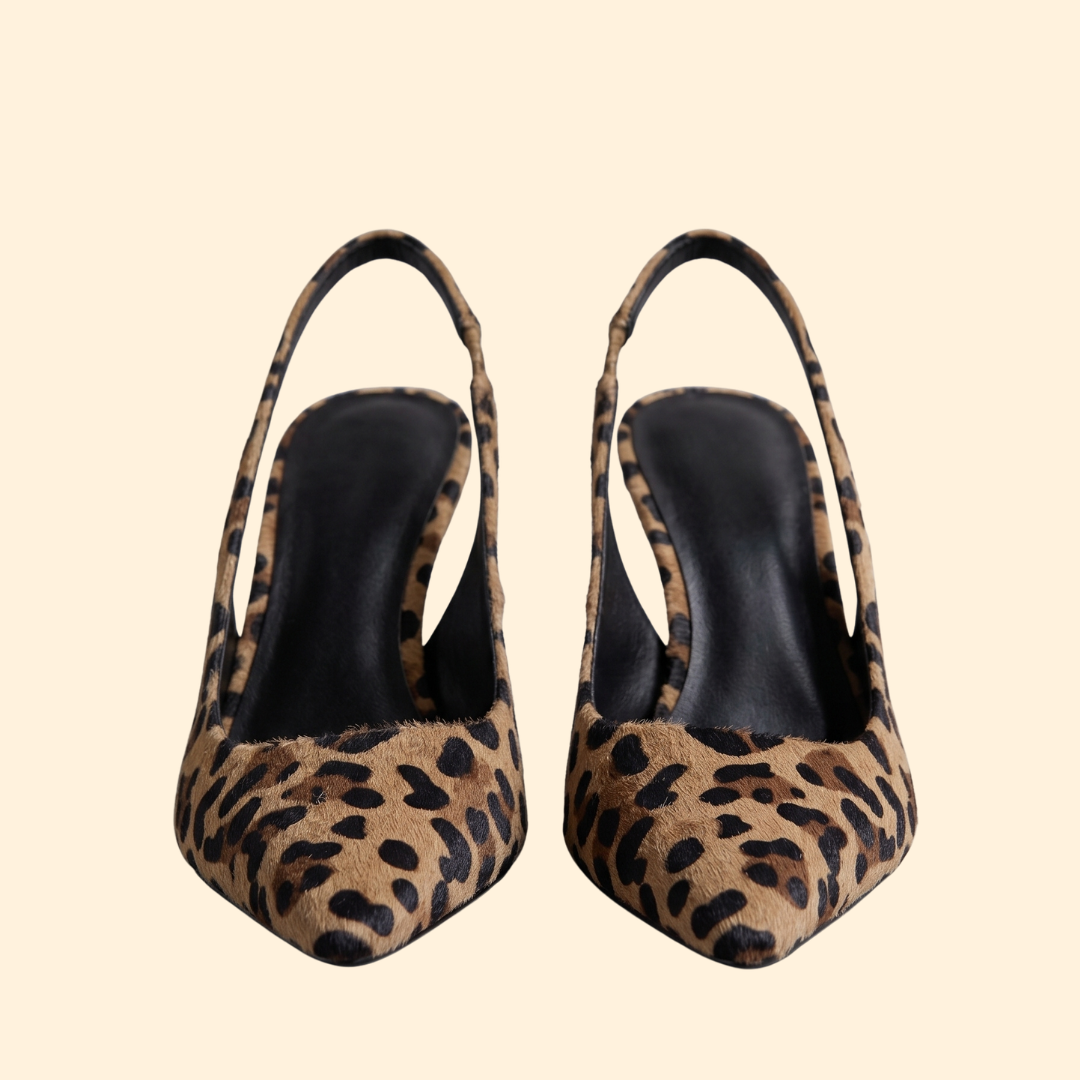 Women's Orthopedic Heels with Leopard Print