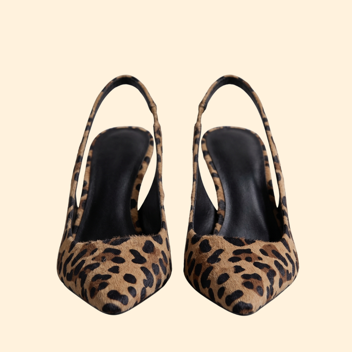 Women's Orthopedic Heels with Leopard Print