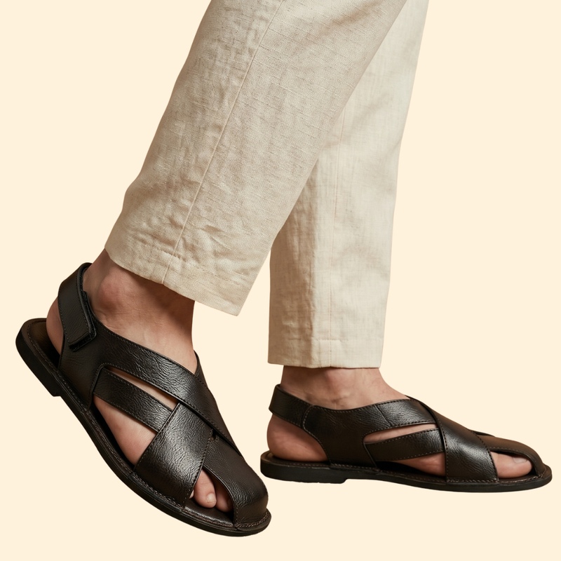 Men’s Casual Sandals with Embossed Logo Detail