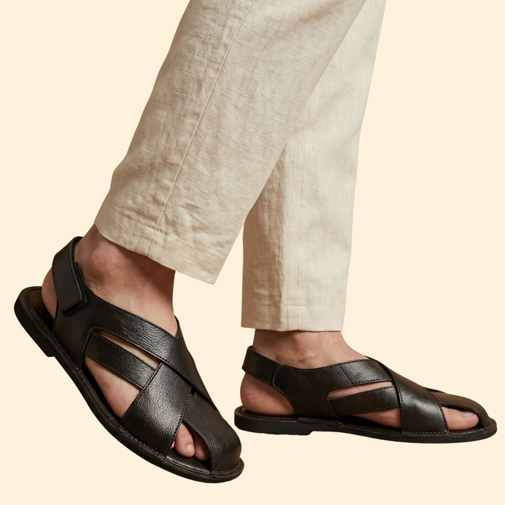 Men’s Casual Sandals with Embossed Logo Detail