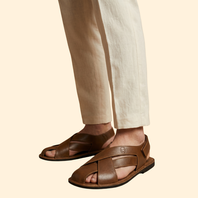 Men’s Casual Sandals with Embossed Logo Detail