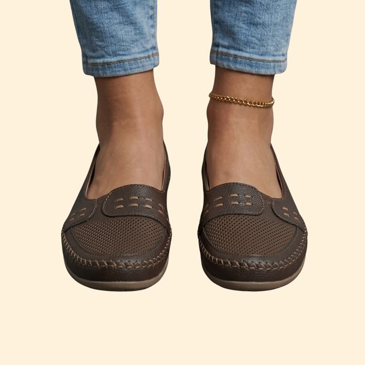 Women's Orthopedic Shoes with Perforated Leather