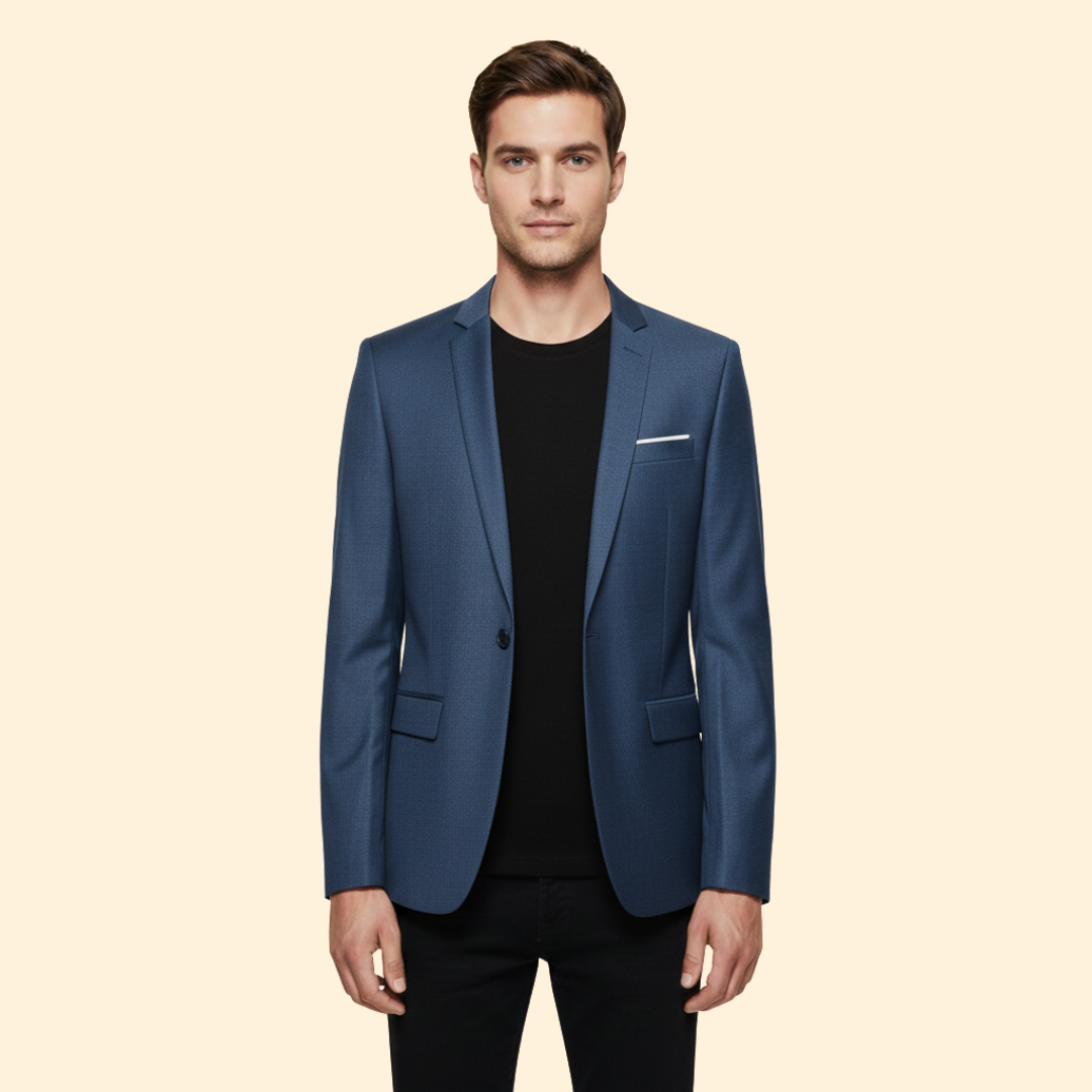Men’s Blazer with Single Button Closure