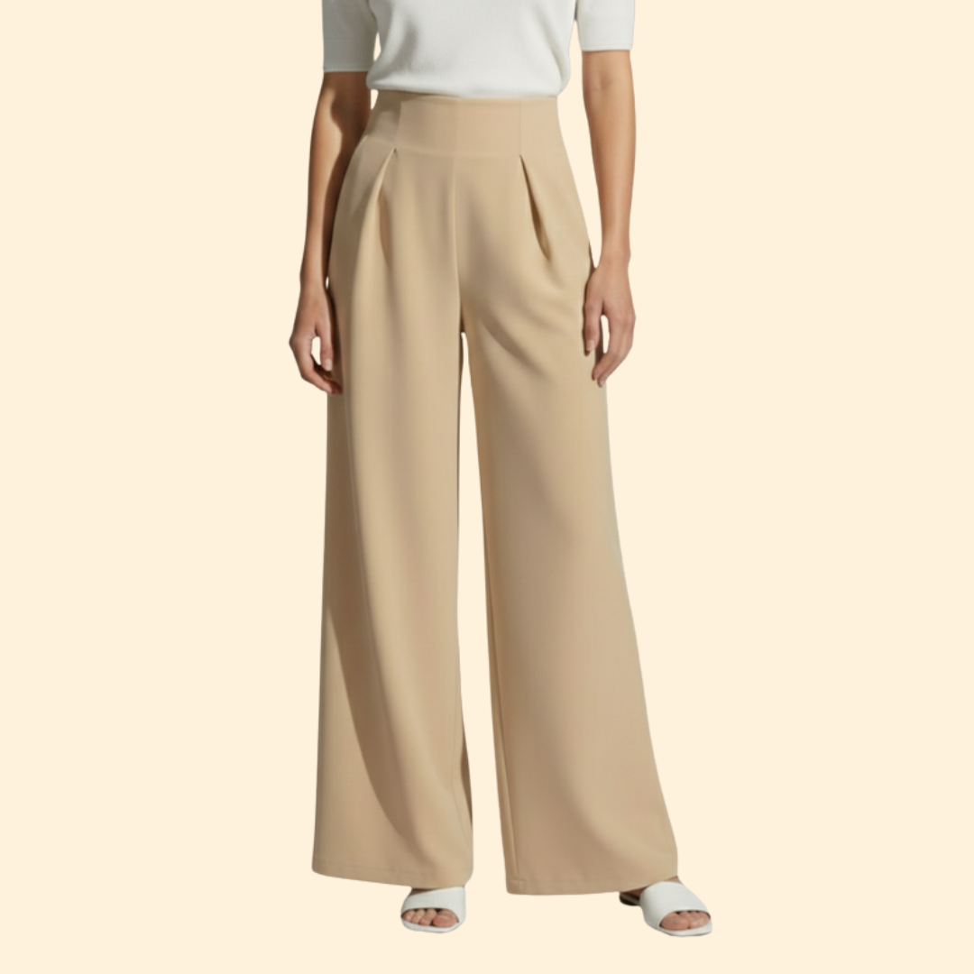 Women’s High Waist Pants with Pleated Front