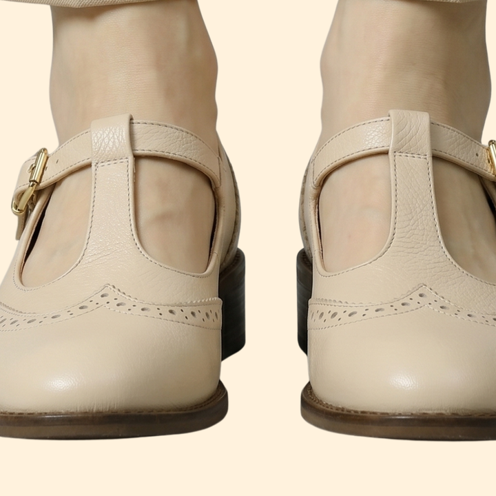 Women’s Low Heel Shoes with Perforated Accents
