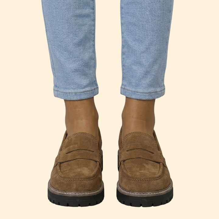 Women’s Suede Loafers with Lug Platform Sole