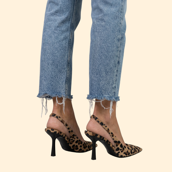 Women's Orthopedic Heels with Leopard Print