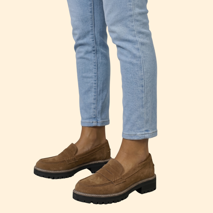 Women’s Suede Loafers with Platform