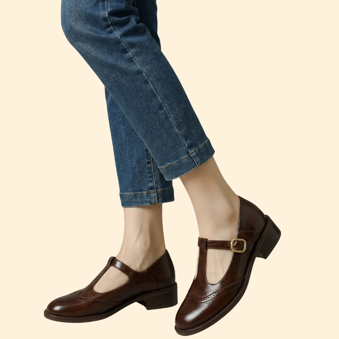Women’s Low Heel Shoes with Perforated Accents