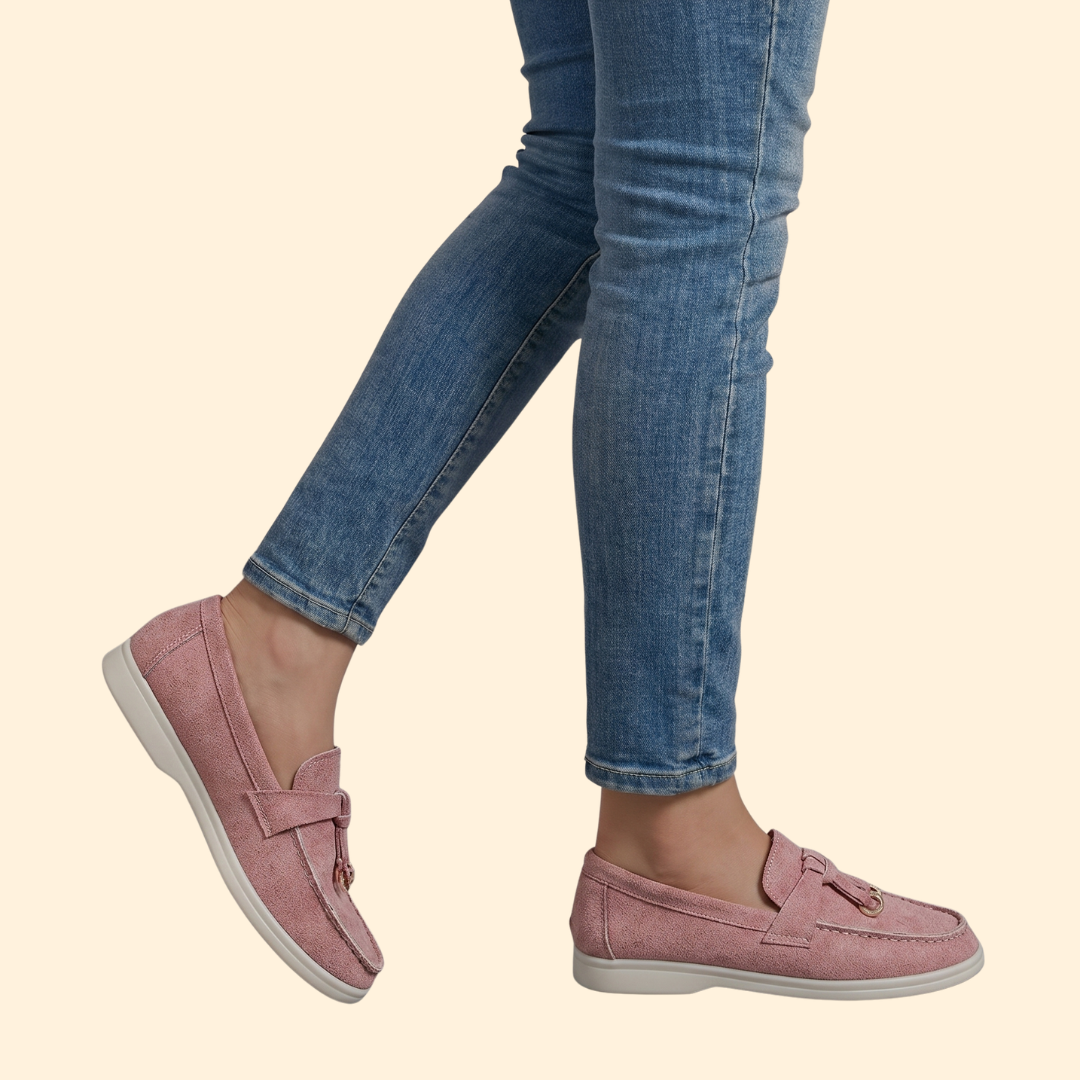 Women’s Suede Loafers with Metallic Tassel Detail