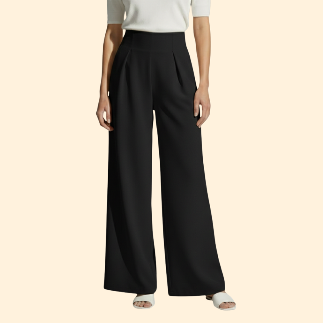 Women’s High Waist Pants with Pleated Front