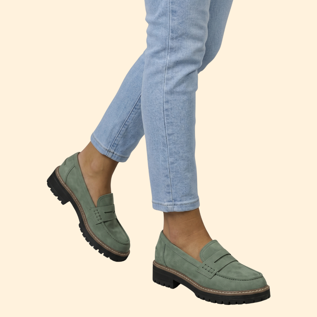 Women’s Suede Loafers with Lug Platform Sole