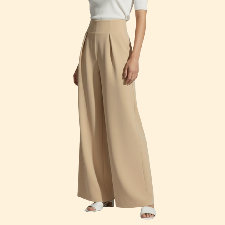 Women’s High Waist Pants with Pleated Front