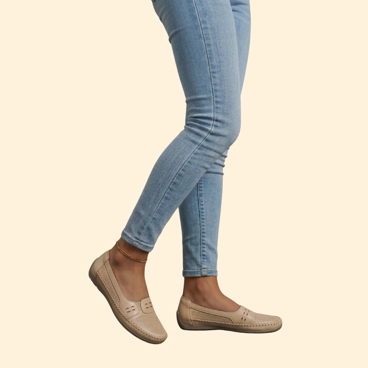 Women's Orthopedic Shoes with Perforated Leather