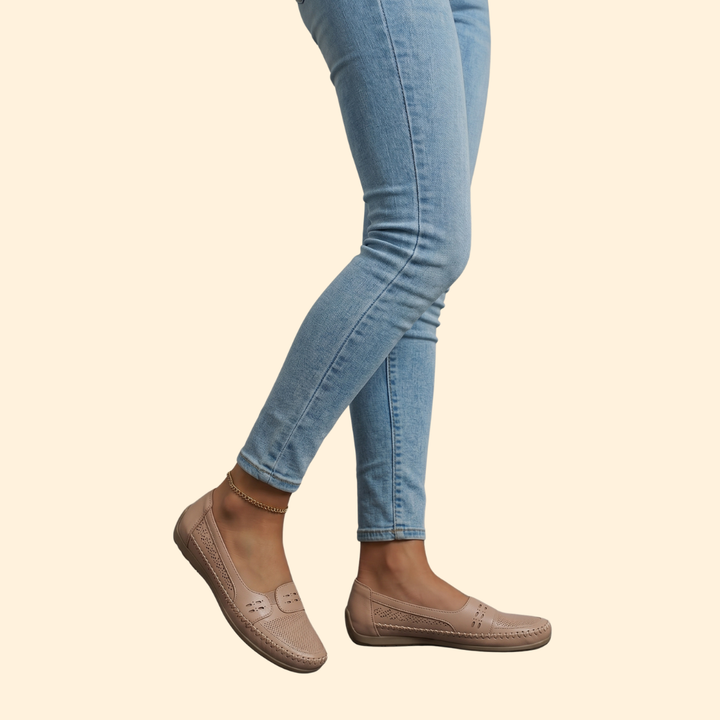 Women's Orthopedic Shoes with Perforated Leather