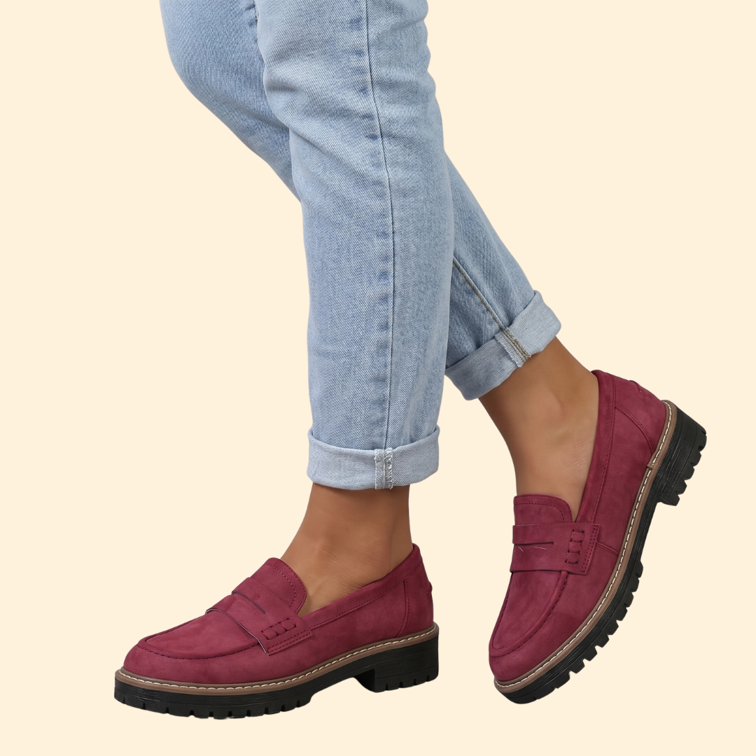 Women’s Suede Loafers with Lug Platform Sole