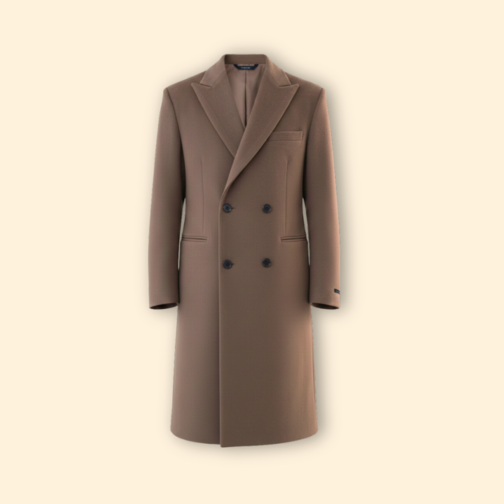Men's Long Overcoat Double Breasted Front
