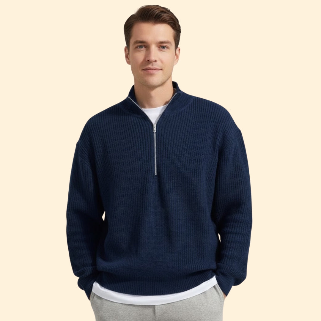 Men’s Half-Zip Sweater with Long Sleeves