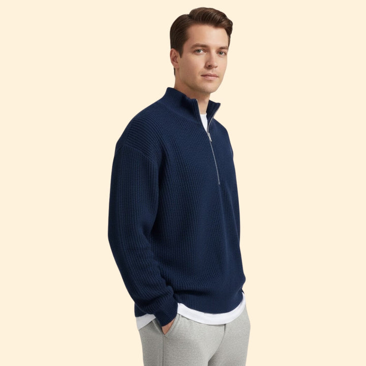 Men’s Half-Zip Sweater with Long Sleeves