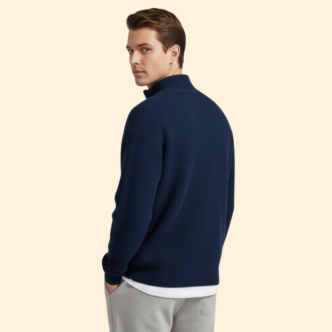 Men’s Half-Zip Sweater with Long Sleeves