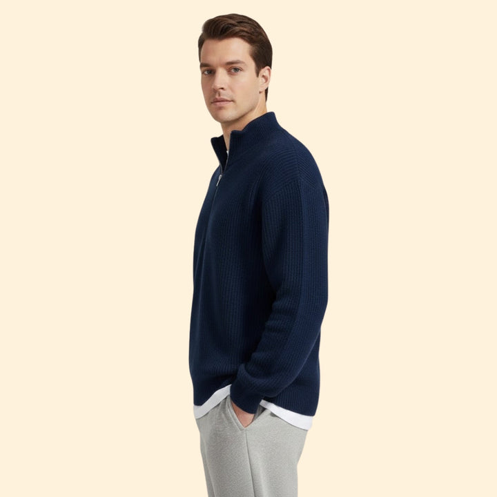Men’s Half-Zip Sweater with Long Sleeves