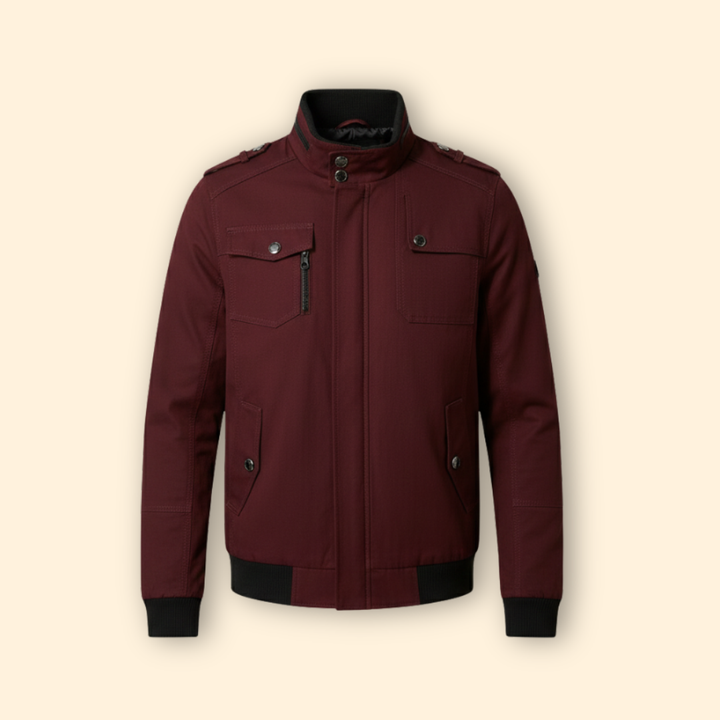 Men’s Bomber Jacket with Multiple Utility Pockets