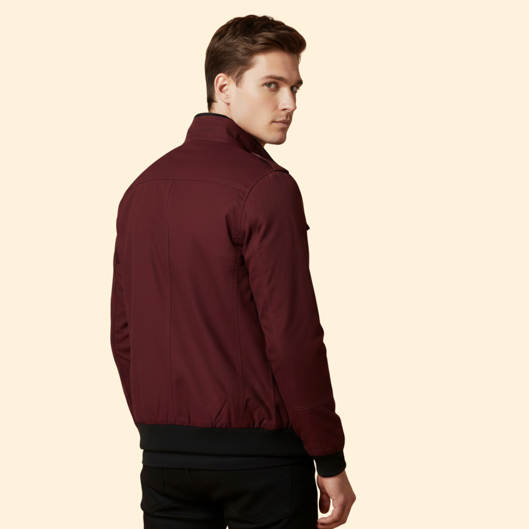 Men’s Bomber Jacket with Multiple Utility Pockets