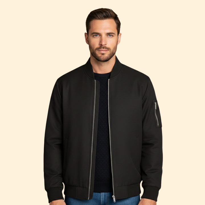Men’s Bomber Jacket with Sleeve Zip Pocket