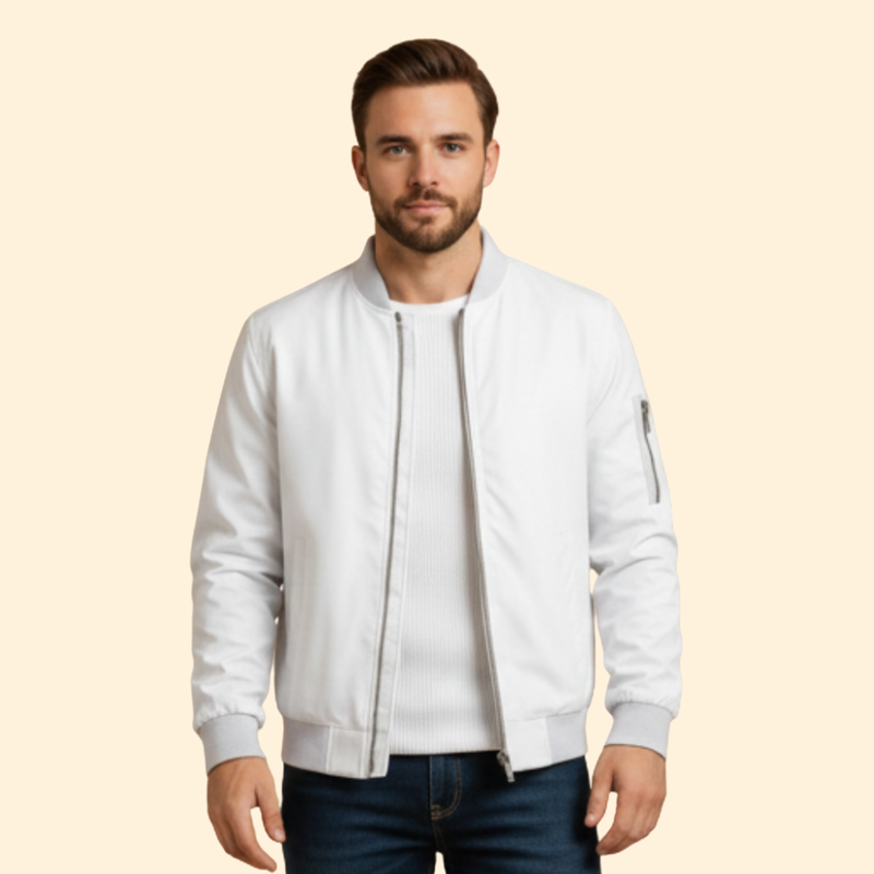 Men’s Bomber Jacket with Sleeve Zip Pocket