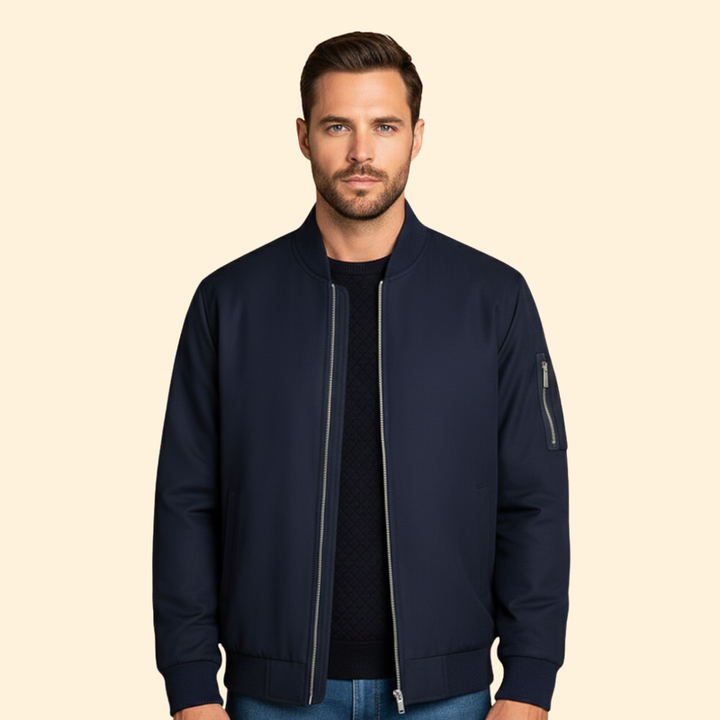 Men’s Bomber Jacket with Sleeve Zip Pocket