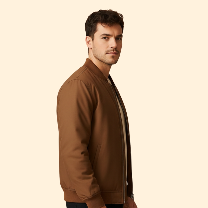 Men’s Bomber Jacket with Sleeve Zip Pocket