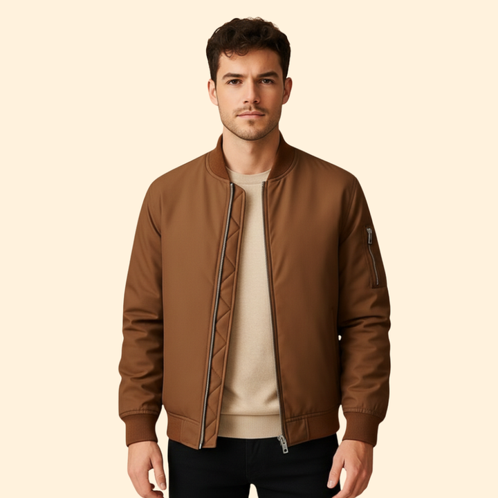 Men’s Bomber Jacket with Sleeve Zip Pocket