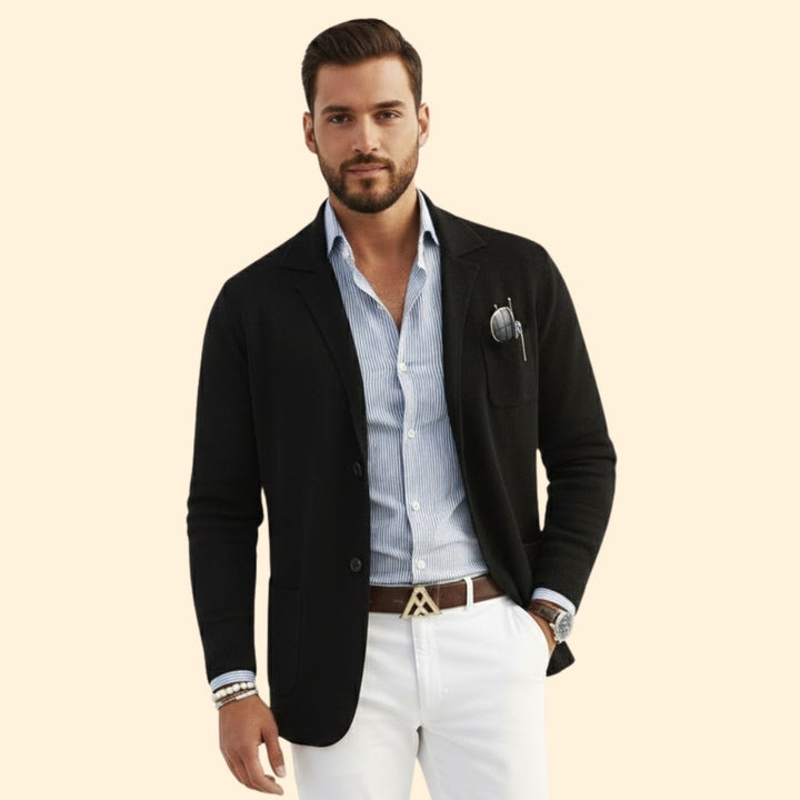 Men’s Cardigan Blazer with Front Pockets