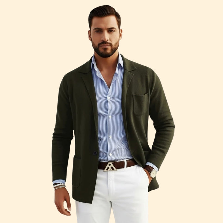Men’s Cardigan Blazer with Front Pockets