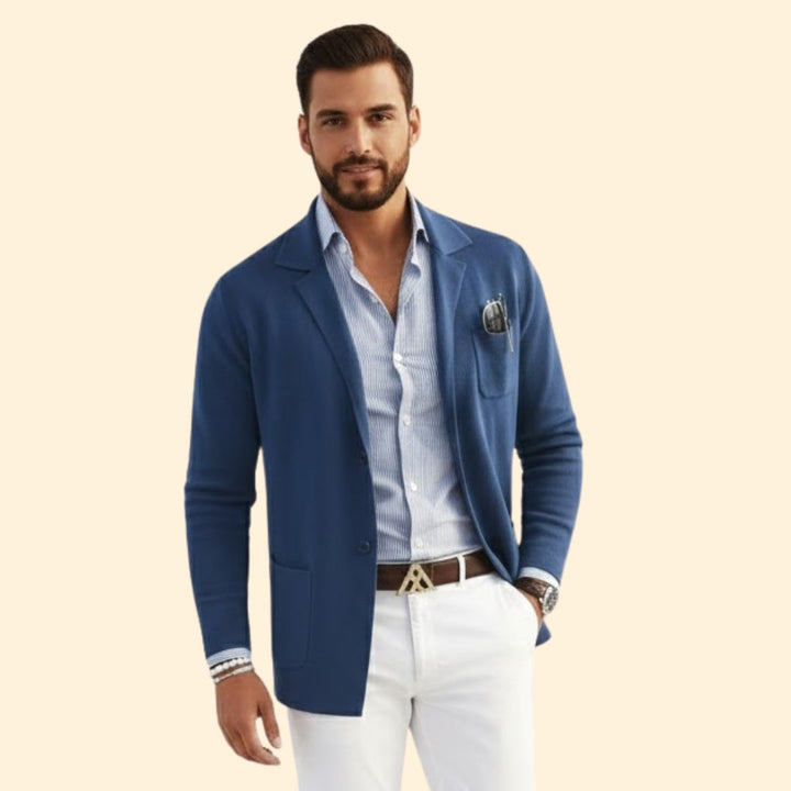 Men’s Cardigan Blazer with Front Pockets