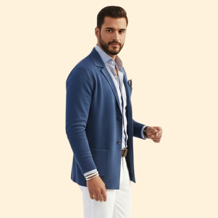 Men’s Cardigan Blazer with Front Pockets