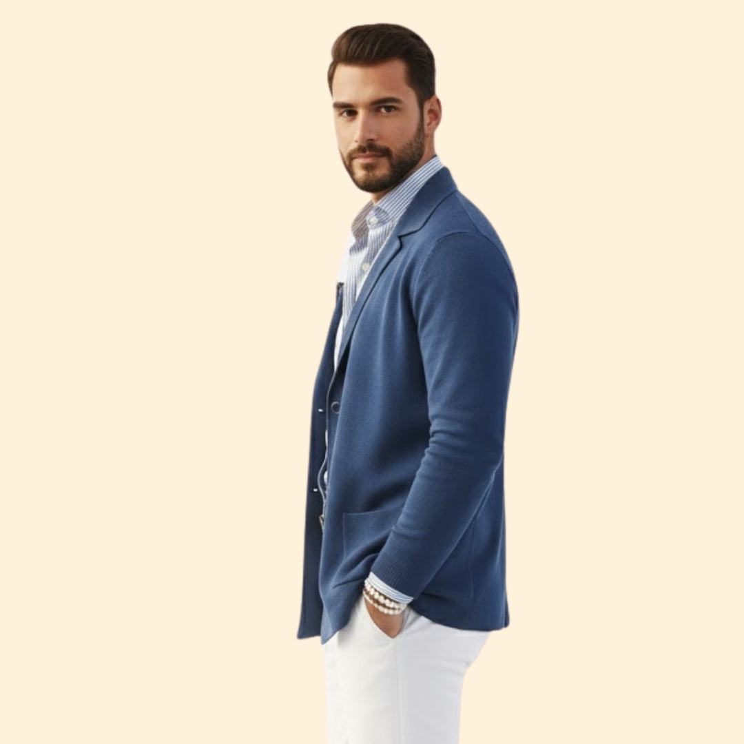 Men’s Cardigan Blazer with Front Pockets