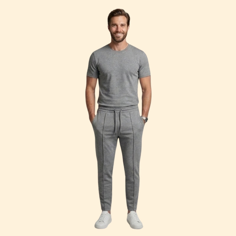 Men’s Casual Set with Drawstring Trousers
