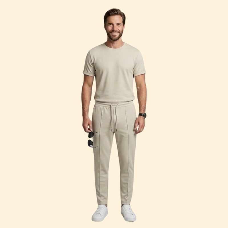 Men’s Casual Set with Drawstring Trousers