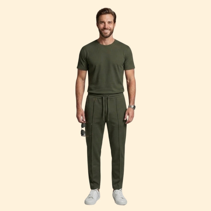 Men’s Casual Set with Drawstring Trousers