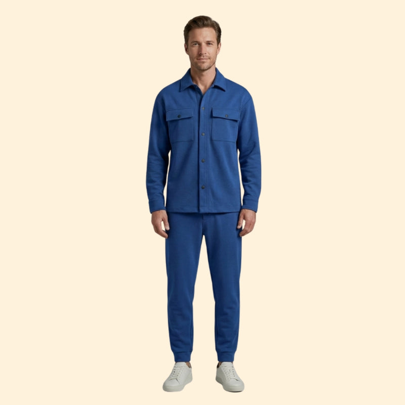 Men’s Casual Set with Front Button Detail