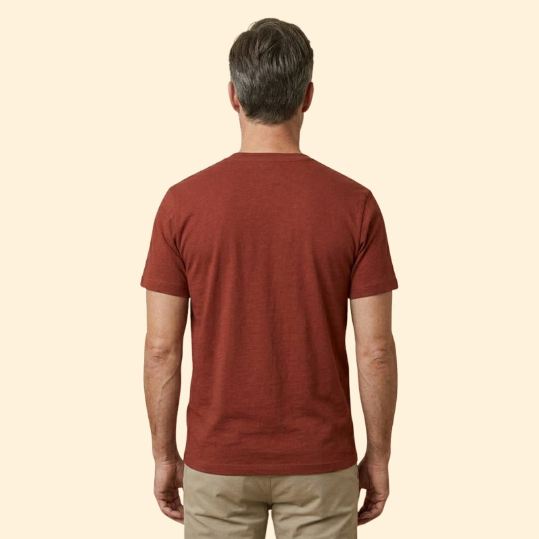 Men’s Casual T-Shirt with Buttoned Henley Neck