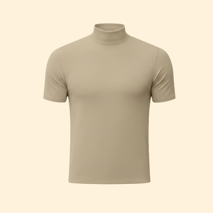 Men’s Casual T-Shirt with Mock Neck Detail
