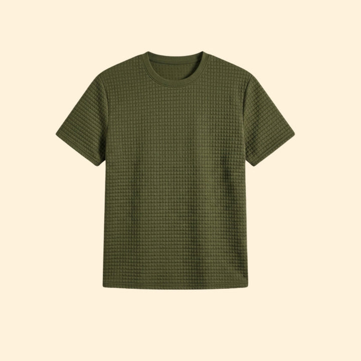 Men’s Casual Textured T-Shirt with Crew Neck