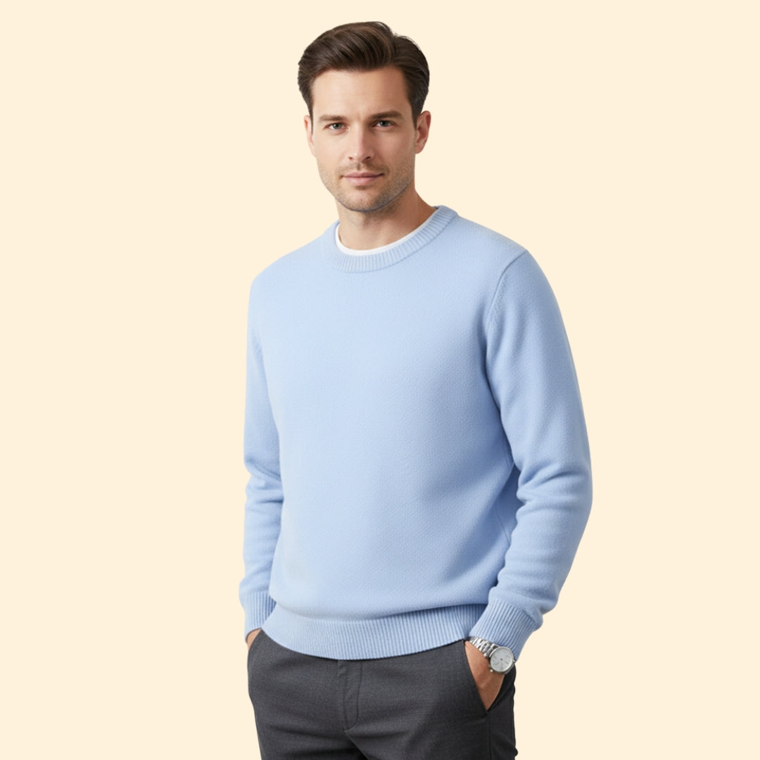 Men’s Knit Sweater with Crew Neckline