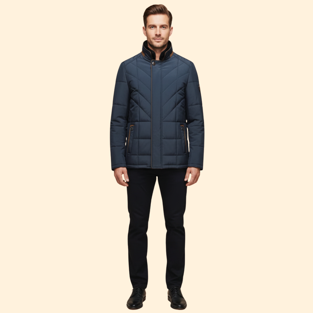 Men’s Jacket with Quilted Panel Design