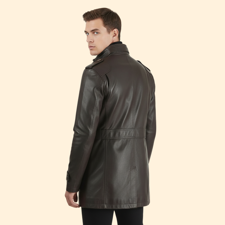 Men’s Coat with Belted Waist Detail