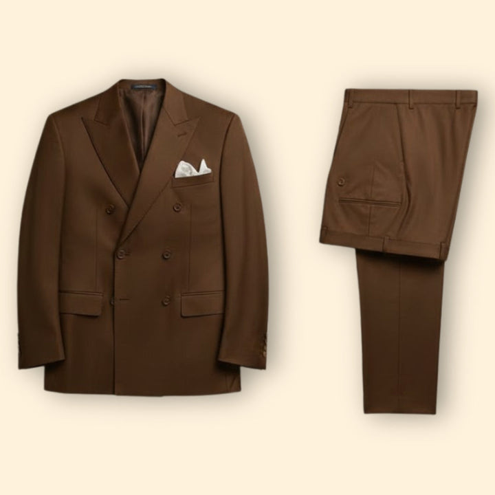 Men’s Double-Breasted Suit with Peak Lapel