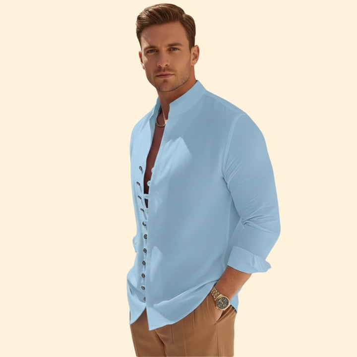 Men’s Elegant Shirt with Unique Front Design